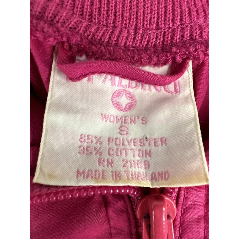 Spalding Vintage Women Track Jacket Small Full Zip Pink Gray Activewear Retro